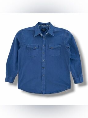 Pendleton Laramie Pearl Snap Long Sleeve Western Shirt Size Large Washed Blue